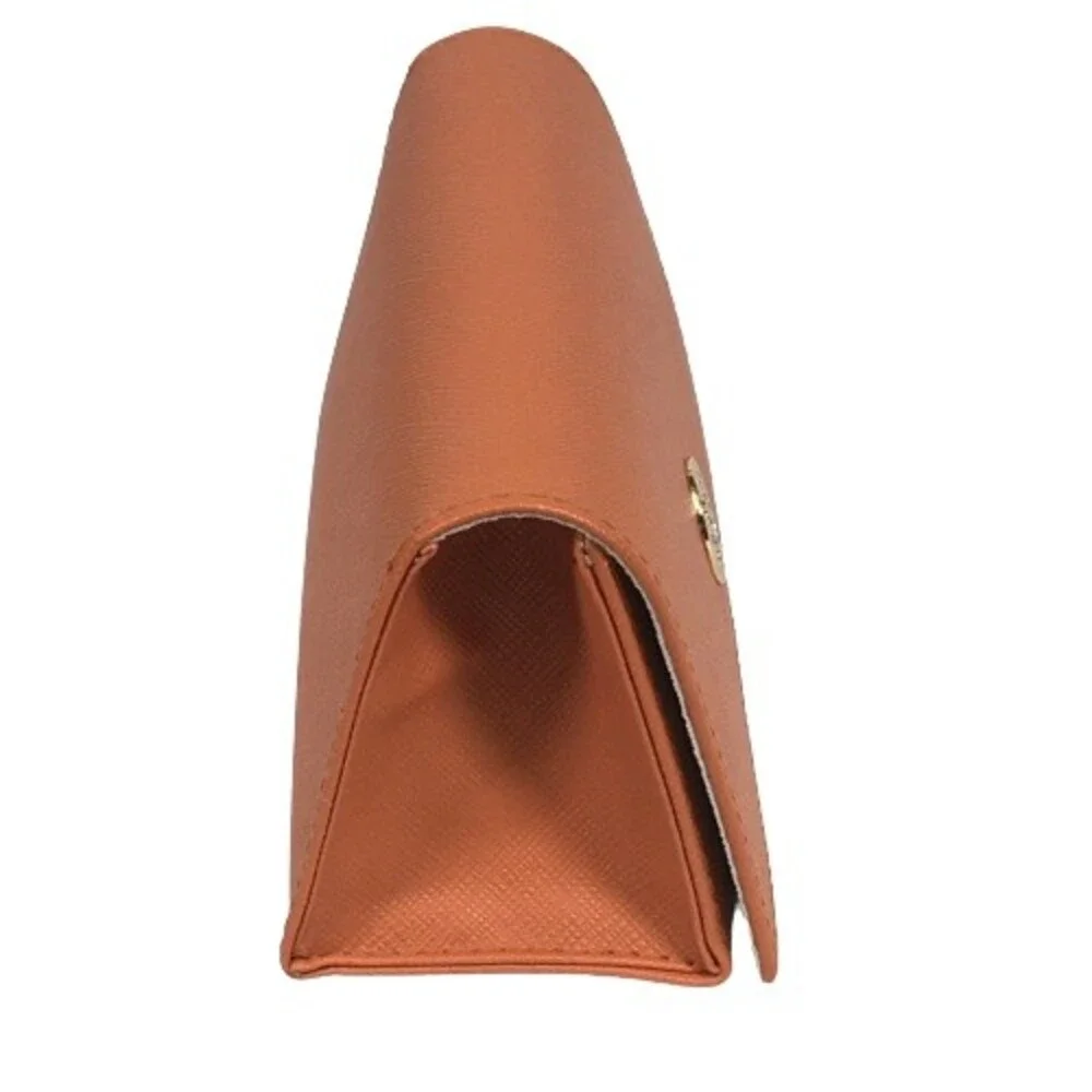 TORY BURCH Eyeglass Case Glasses Sunglasses Orange Gold Logo Holder FALL COLOR